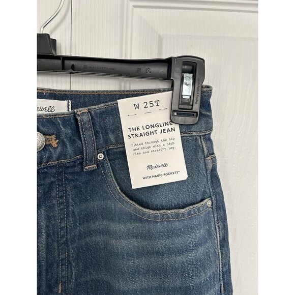 MADEWELL $148 The Longline Straight Jean Atlin Wash Size 25Tall - Picture 13 of 16